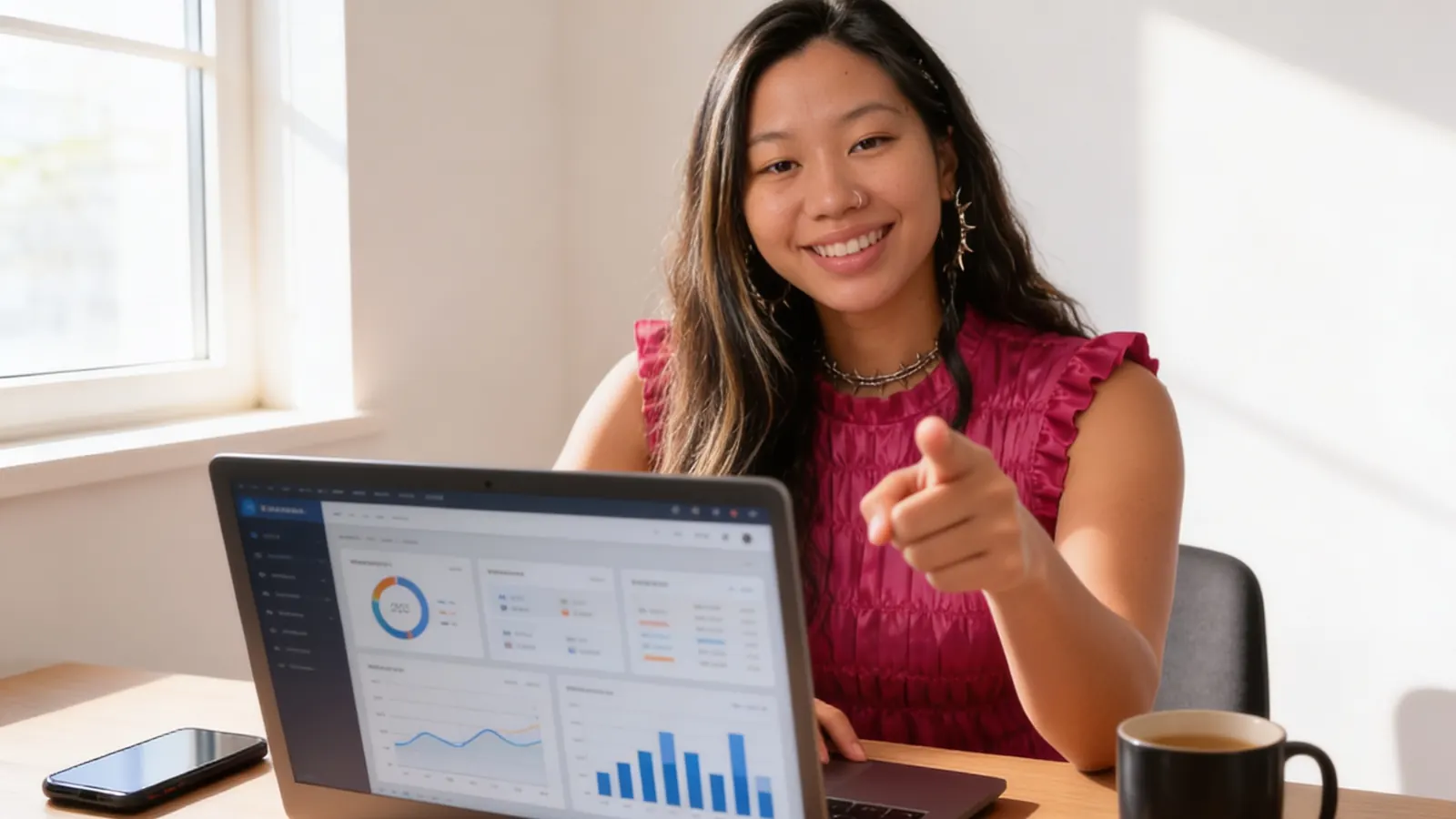 Thesindi Com – professional reviewing technology and business analytics on a laptop