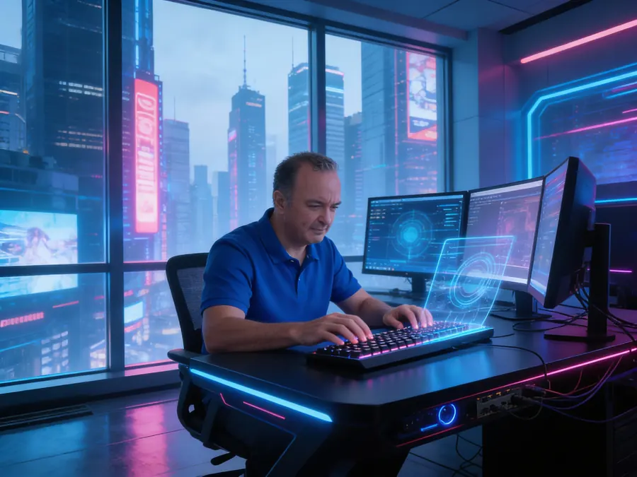 Thesindi Com technology guides – professional working on software at a multi-screen desk